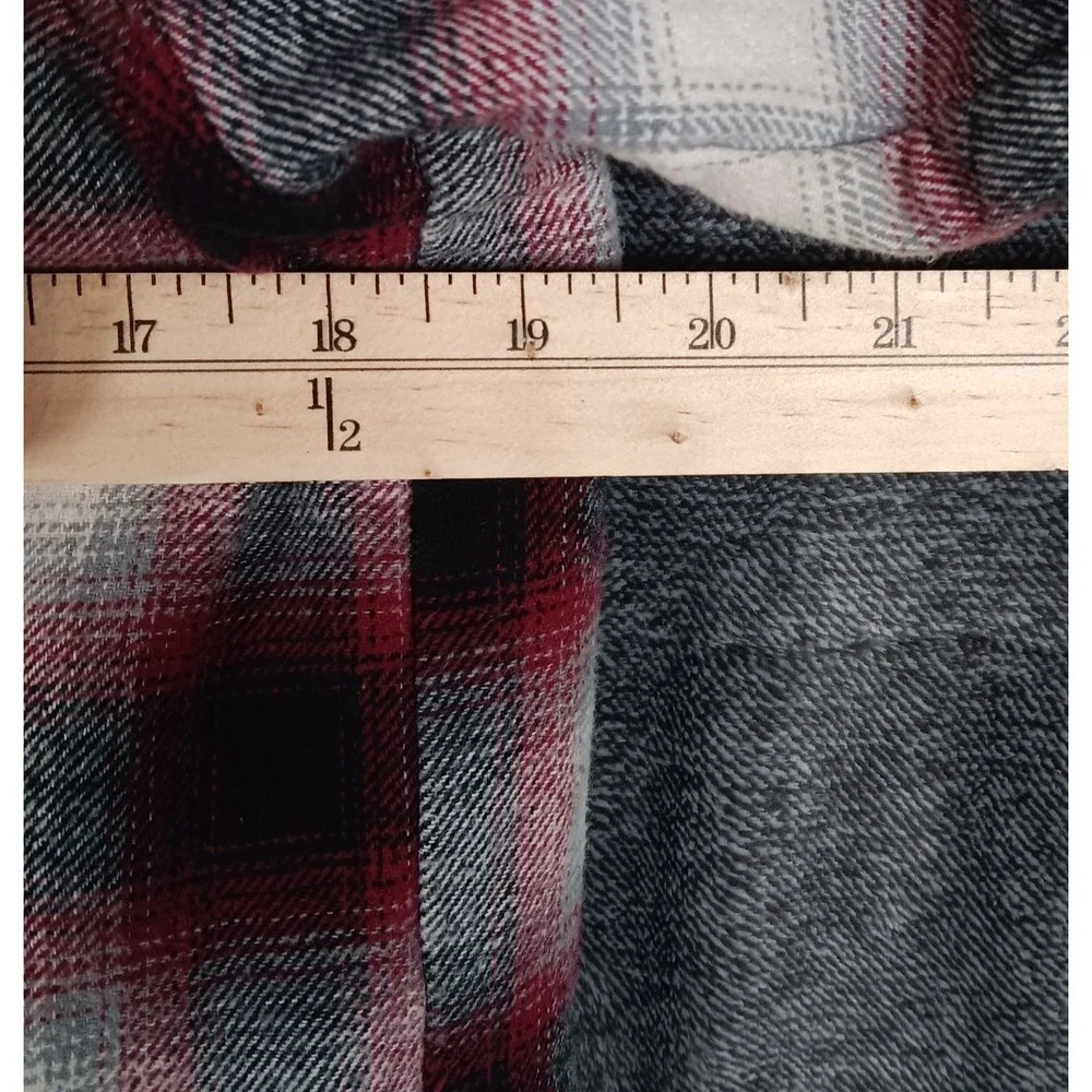 Coleman Vintage Sherpa‎ Lined Shacket Men's Medium Red Plaid Flannel Snaps